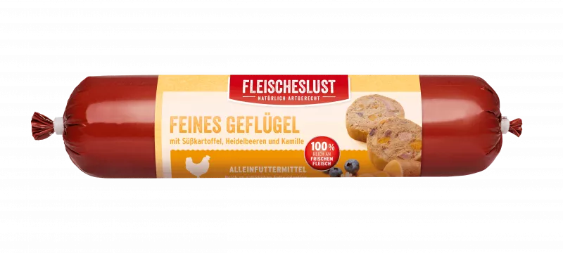 Feines Geflügel mit Karotten, Süßkartoffel und Kamille 800g